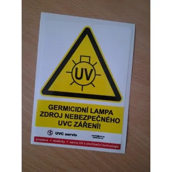 samolepka Varovná samolepka UV záření