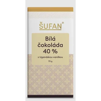 Šufan čokoláda bílá 40% s Ugandskou vanilkou 70g