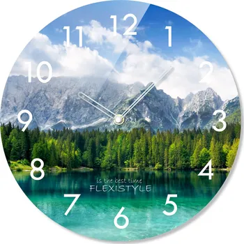 Hodiny Skleněné hodiny na zeď MOUNTAIN