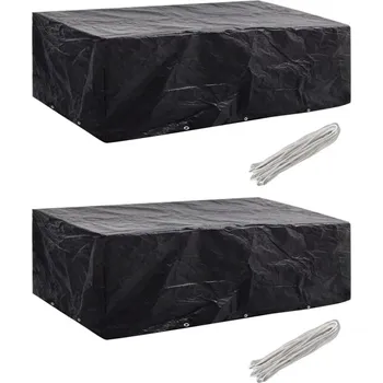 Krycí plachta vidaXL Plachty na zahradní nábytek 2 ks polyratan 10 oček 300 x 140 cm [279124]