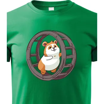 Chlapecké tričko Dětské tričko Křeček v kolečku, Barva Zelená, Velikost 158 cm/12 roků, Canvas Dětské tričko Bezvatriko.cz 2127