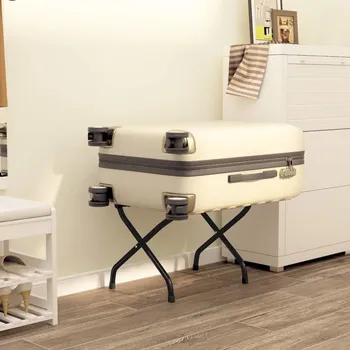 vidaXL Stojan na zavazadlo s opěrkou 56 x 39 x 52 cm [153074] Barva: Černá