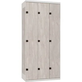 TRITON šatní skříň 3-dveřová kov-lamino T1750, šedá - beton + doprava zdarma