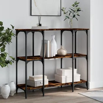 Konzolový stolek vidaXL Konzolový stolek 102 x 35 x 90 cm kompozitní dřevo [834146] Barva: kouřový dub