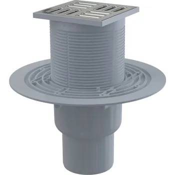 Kanalizační potrubí Podlahová vpust Alcadrain (Alcaplast) 105 x 105/50/75 mm přímá, mřížka nerez, vodní zápachová uzávěra APV2311