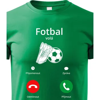 Chlapecké tričko Dětské tričko Fotbal volá, Barva Zelená, Velikost 110 cm/4 roky, Canvas Dětské tričko Bezvatriko.cz 2147