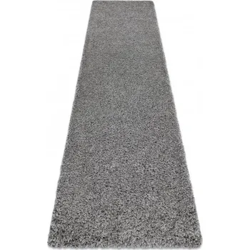 Koberec Makro Abra Běhoun jednobarevný SOFFI shaggy 5cm šedý 60x100 cm