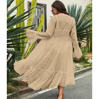 Dámské šaty Béžové plážové šaty Velikostní tabulka: XL