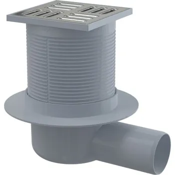 Kanalizační potrubí Podlahová vpust Alcadrain (Alcaplast) 105 x 105/50 mm boční, mřížka nerez, kombinovaná zápachová uzávěra SMART APV31