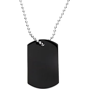 Souprava šperků MPM Ocelový přívěsek (destička) z chirurgické oceli Pendant 8127, Black