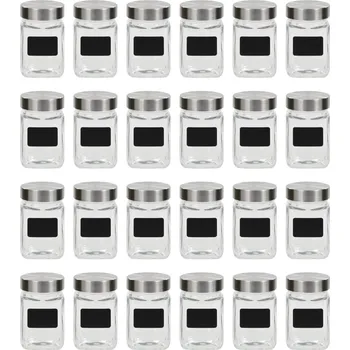 vidaXL Dózy na potraviny s etiketou 24 ks 300 ml [50856]