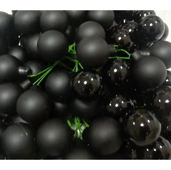 Vánoční ozdoba Baňky na drátku černé 25mm - 1ks - matné