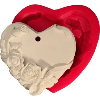 Forma na pečení Cesil Silikonová forma Srdíčko s růžemi 8,5 x 8 cm