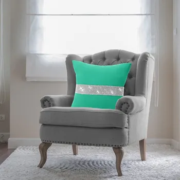 Povlak na polštářek Dekorační povlak na polštář GLAMOUR 404-17 tyrkysově zelený