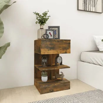 Noční stolek vidaXL Bedside Cabinets 2 pcs 40x35x65 cm dřevotříska [816042] Barva: kouřový dub