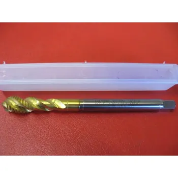 Závitořezný nástroj Strojní krátký závitník se šroubovitými drážkami M10 TiN HSSE ISO2/6H-40°Gühr. CSN 223044