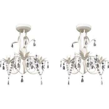 vidaXL Křišťálové lustry 2 ks elegantní bílé [278738]