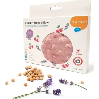 Polštář BabyOno Minky nahřívací polštářek s třešňovými peckami růžový 16 x 13 cm
