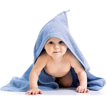 Dětská froté osuška s kapuckou 80x80 cm světle modrá