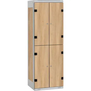 TRITON šatní skříň se 4 boxy s lavicí kov-lamino T2195, šedá - dub Nagano + doprava zdarma