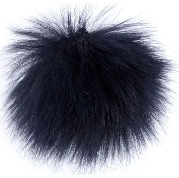 Kožešinová bambule s poutkem Ø8 cm, barva 9 modrá tmavá