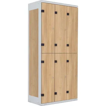 TRITON šatní skříň se 6 boxy kov-lamino T1970, šedá - dub Nagano + doprava zdarma