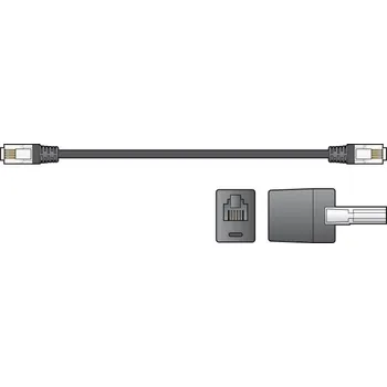 Audio kabel AV:link kabel telefonní 2x RJ11 6P4C samec s redukcí na BT431A, černý, 10m