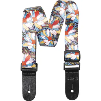 Příslušenství pro strunný nástroj Stagg STE UKEFLOW BLU, popruh pro ukulele, modrý/žlutý