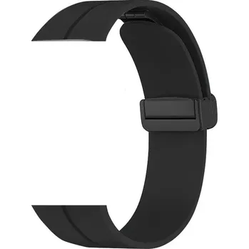 Příslušenství k chytrým hodinkám Silikonový řemínek s nastavitelnou magnetickou sponou 20mm pro hodinky Samsung / Huawei / Xiaomi / Garmin Barva: Černá