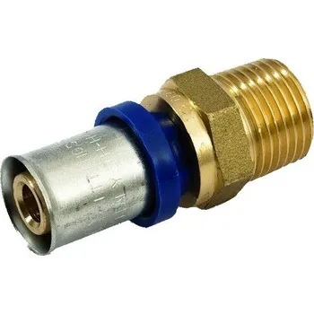 Fitinka GENERAL FITTINGS - Itálie | H-LINE lisovací přechod přímý vnější závit, PRESS (pro PEX-AL, plastohliníkové trubky) - 16x1/2" H1700