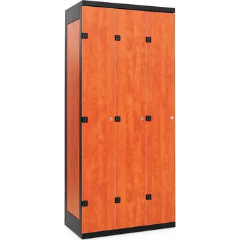 TRITON Šatní skříňka 3-dveřová, 1970 x 900 x 500 mm - lamino/kov Provedení lamina:: dub Nagano 8431 SN, Provedení zámku: Otočný uzávěr Ronis, Provedení skeletu: kov šedá RAL 7035