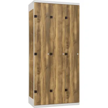 TRITON šatní skříň 3-dveřová kov-lamino T1750, šedá - dub Baroque Amber + doprava zdarma