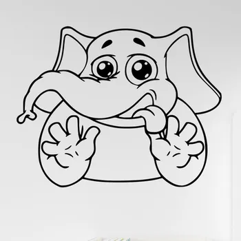 Samolepící dekorace Živá Zeď Samolepka na zeď Slon Barva: černá