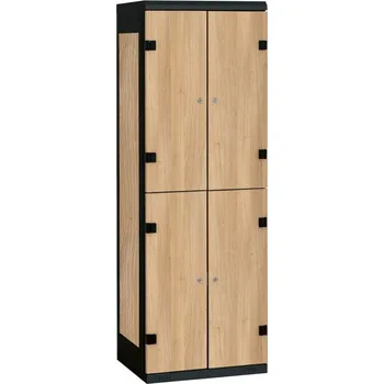 Šatní skříň TRITON šatní skříň se 4 boxy kov-lamino T1750, černá - dub Nagano + doprava zdarma