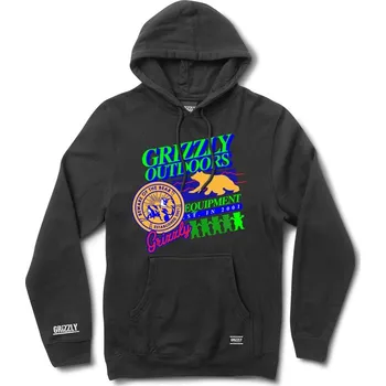 Pánská mikina GRIZZLY mikina - Neon Trail Pullover Hoodie Blk (BLK) velikost: S
