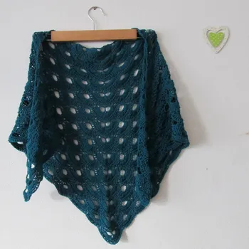 Šátek Háčkovaný šátek petrolejový