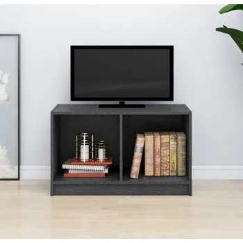 Televizní stolek vidaXL TV stolek 70 x 33 x 42 cm masivní borové dřevo [809946] Barva: Šedá