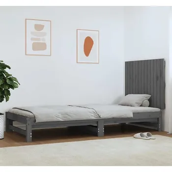 vidaXL Nástěnné čelo postele 82,5x3x60 cm masivní borové dřevo [824853] Barva: Šedá