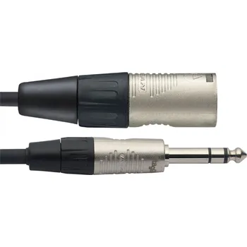 Audio kabel Stagg NAC1PSXMR, XLR samec - Jack 6,3 mm samec stereo, délka 1 m