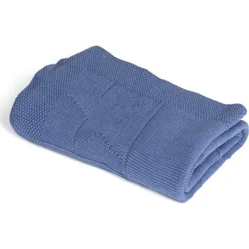 Dětská deka Rialto Baby Pletená deka bavlna modrá hvězdy