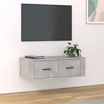 Televizní stolek vidaXL Závěsná TV skříňka 80 x 36 x 25 cm kompozitní dřevo [816835] Barva: Betonová šedá