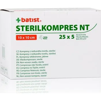 BATIST STERILKOMPRES NT 7,5 x 7,5 cm, 25 x 2 ks varianta: 7,5 x 7,5 cm / 25 x 2 ks