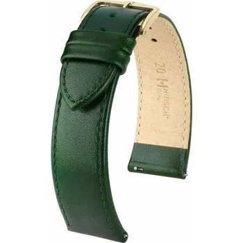 Módní doplněk Řemínek Hirsch Osiris - zelený - 14 mm - M – Střední délka - 12 mm - Zlatá + 5 let záruka a dárek ZDARMA