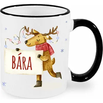 Vánoční hrnek - Sob se jménem Bára Barva: Černá