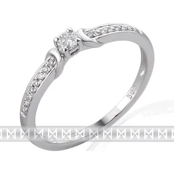 Prsten Zásnubní prsten s diamantem, bílé zlato brilianty 3860836-0-54-99 (3860836-0-54-99)