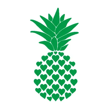 Samolepící dekorace Ananas 001 se srdíčky (12 - zelená) SAMOLEPKA NA AUTO, NÁLEPKA, FÓLIE, POLEP, TUNING, VLASTNÍ TEXT, TISK, AUTOSAMOLEPKY.cz, POLEPY, OBRÁZEK, LOGO, 3D STICKERS