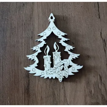 Vánoční ozdoba Dřevěná vánoční ozdoba stromek svíčky