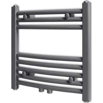 Radiátor vidaXL Šedý žebříkový radiátor obloukový ústřední topení 480 x 480 mm [141912] Barva: Šedá