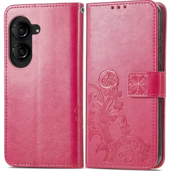 Pouzdro na tablet VSECHNONAMOBIL 65641 ART FLOWER S Peněženkový kryt Asus Zenfone 10 tmavě růžový