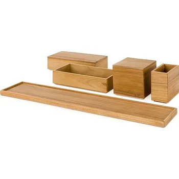 Drátěná police Möve Teak Sada úložných boxů 5 ks, teak